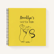 Libreta de dibujo de artista amarilla y negra