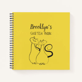Libreta de dibujo de artista amarilla y negra