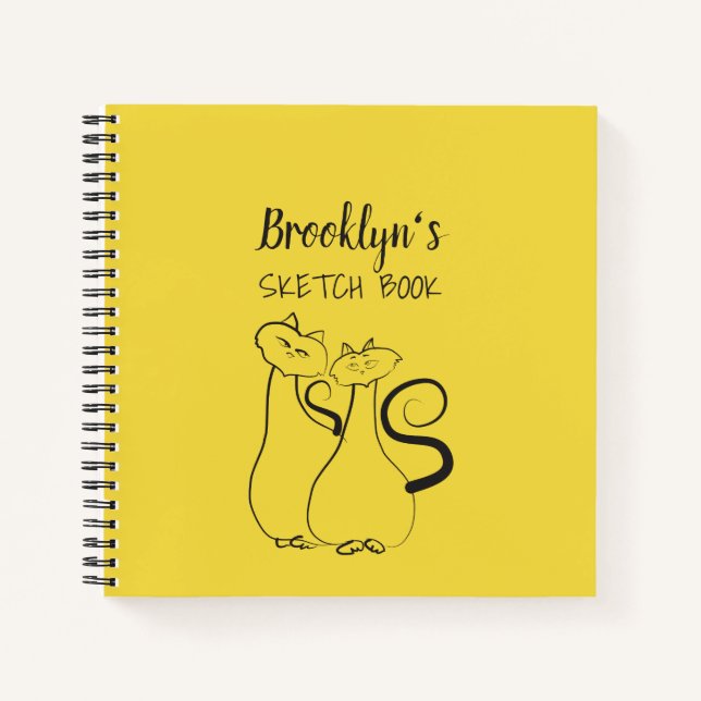 Libreta de dibujo de artista amarilla y negra (Anverso)