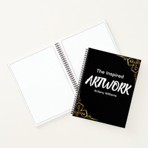 Libreta de dibujo de artista personalizada negra d