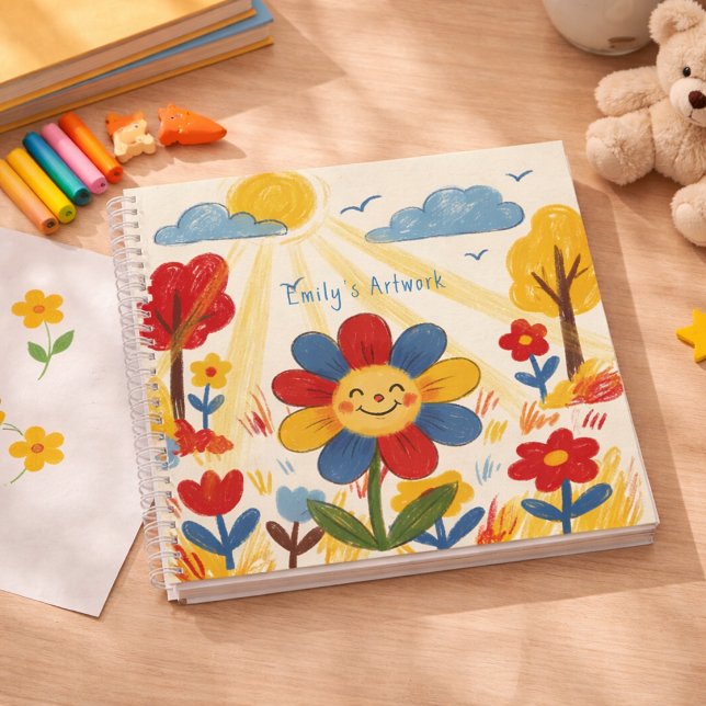Libreta de dibujo de flores sonrientes para niños (Subido por el creador)