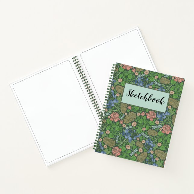 Libreta de dibujo de libélula voladora vintage jar (Interior)
