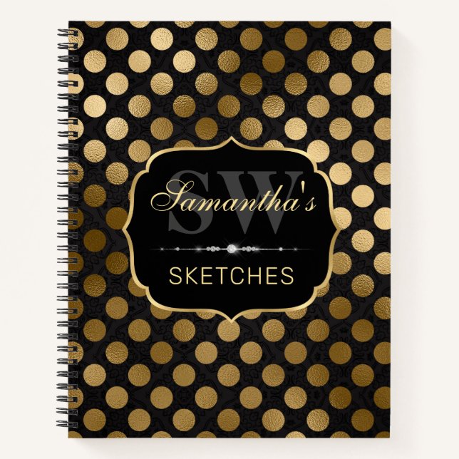 Libreta de dibujo de lunares de papel de aluminio  (Anverso)