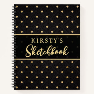 Libreta de dibujo de papel de aluminio dorado eleg