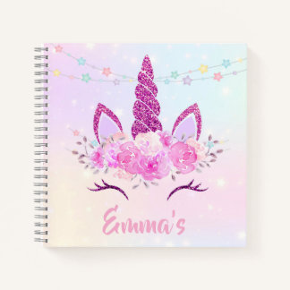 Libreta de dibujo de unicornio personalizada para