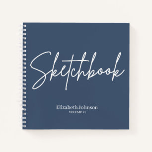 Libreta de dibujo elegante con nombre en letra scr