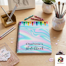 Libreta de dibujo Holográfica Pink Drips Girl 