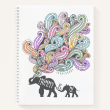 Libreta de dibujo para mamá y yo | Familia de elef