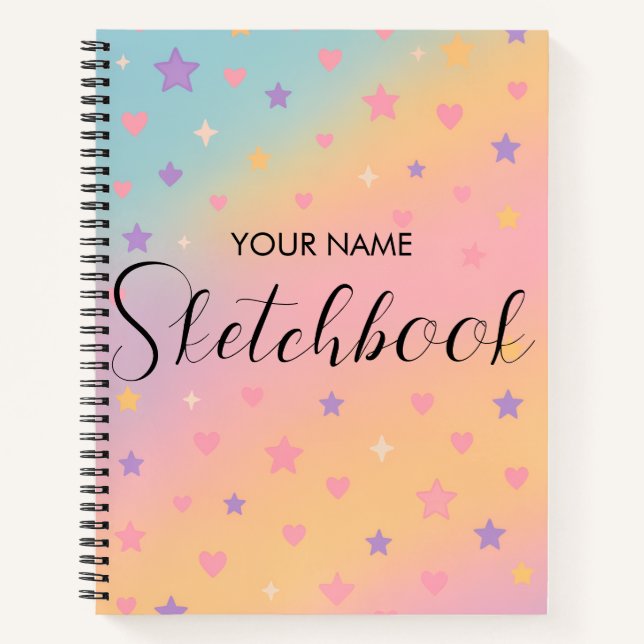 Libreta de dibujo para niños con gradiente de arco (Anverso)