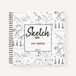 Libreta de dibujo para niños con patrón de huesos 