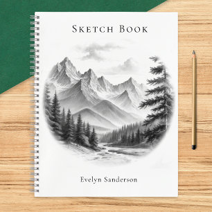 Libreta de dibujo personalizada Arte de montaña mo