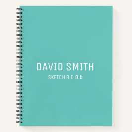 Libreta de dibujo personalizada azul turquesa con