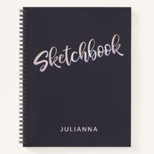 Libreta de dibujo personalizada con brillo dorado 