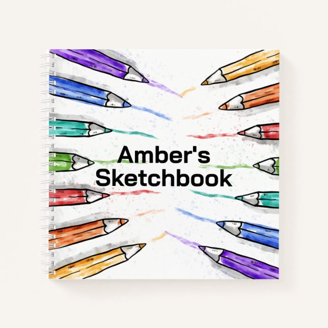 Libreta de dibujo personalizada con lápices de col (Anverso)