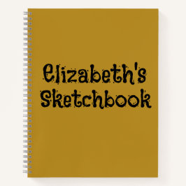 Libreta de dibujo personalizada con letra moderna 