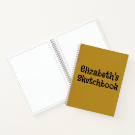 Libreta de dibujo personalizada con letra moderna 