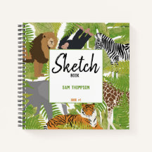 Libreta de dibujo personalizada de safari de anima