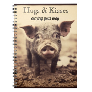 Libreta de dibujo personalizada Hogs & Kisses Vint