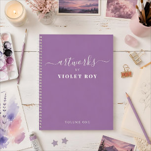 Libreta de dibujo personalizada para artistas púrp