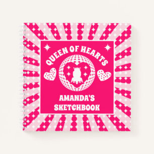 Libreta de dibujo personalizada Pink Queen Of Hear