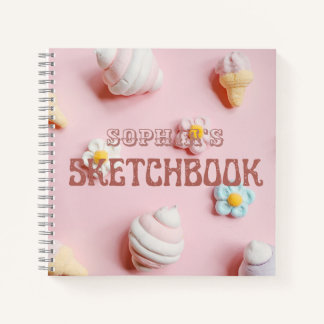 Libreta de dibujo personalizada rosa linda para ni