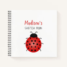 Libreta de dibujo roja, negra y blanca femenina