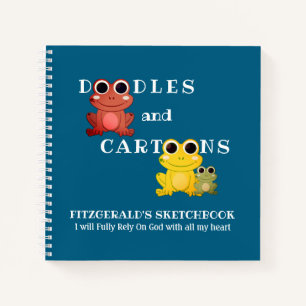 Libreta de dibujos de ranas personalizados DOODLES