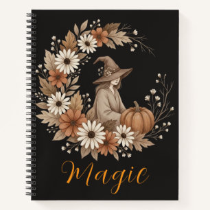 Libreta De Flor De Bruja De Calabaza De Halloween 