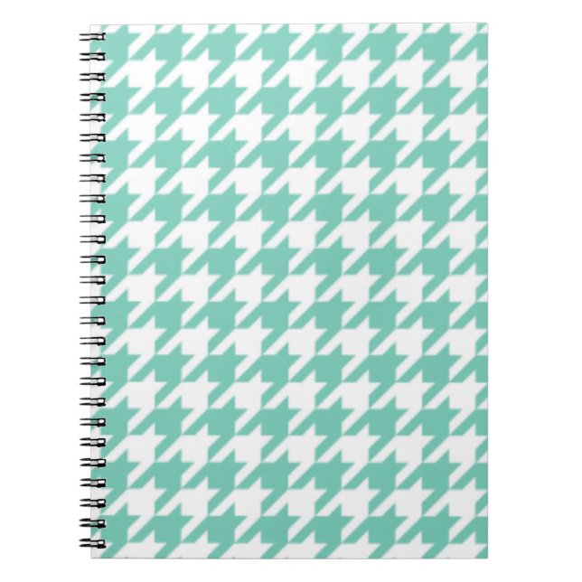Libreta de Houndstooth de la turquesa (Frente)