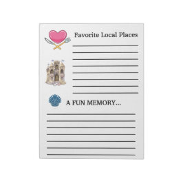 Libreta de invitados, vacaciones, etc. Pad de nota