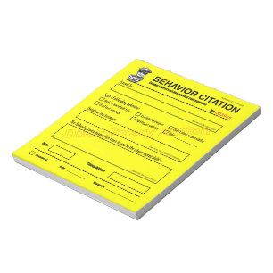 Libreta de la citación del comportamiento de los