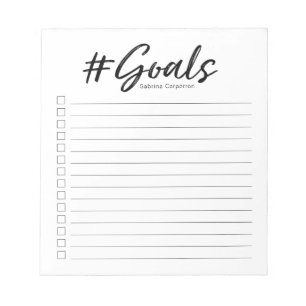 Libreta de las metas con los checkboxes