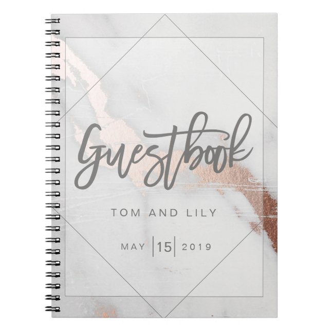 LIBRETA DE MÁRMOL Y METÁLICA DEL GUESTBOOK DE LA (Frente)