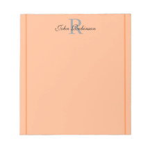 Libreta de monograma naranja elegante