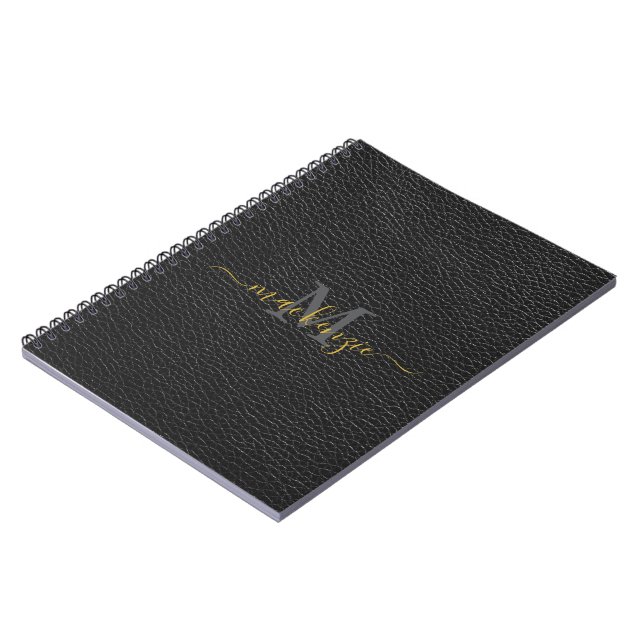 Libreta de nombre con aspecto de cuero negro perso (Lado Izquierdo)