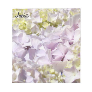 Libreta de notas de hortensias florales de lavanda