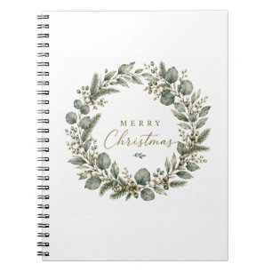 Libreta de notas de Navidad botánico elegante de e