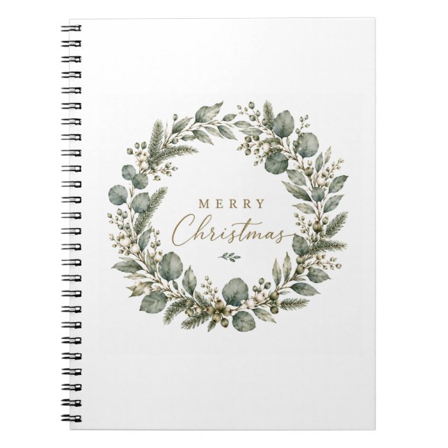Libreta de notas de Navidad botánico elegante de e (Frente)