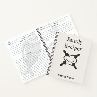 Libreta de notas de recetas de panadería personali