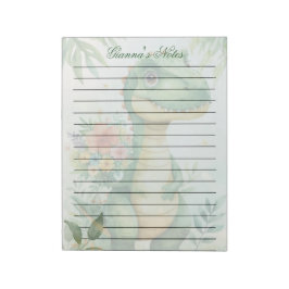 Libreta de notas Dino con nombre personalizado lin