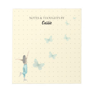Libreta de notas elegante de mariposa con acuarela