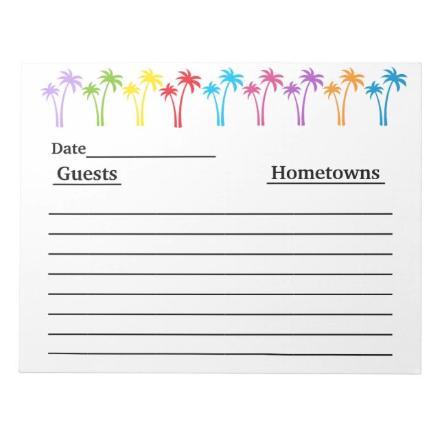 Libreta de notas para libro de invitados (Frente)