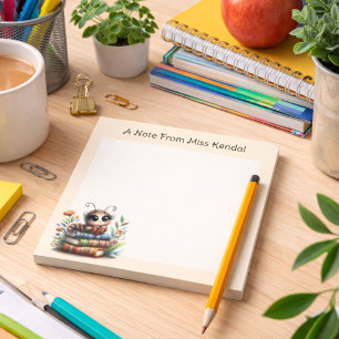 Libreta de notas Peach Gusano de libro caprichoso