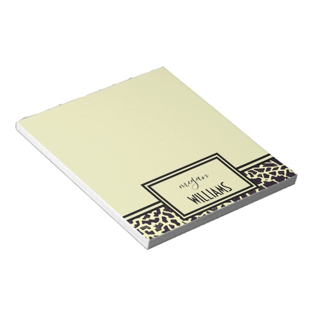 Libreta de notas personalizada de leopardo de crem (Lado Derecho)