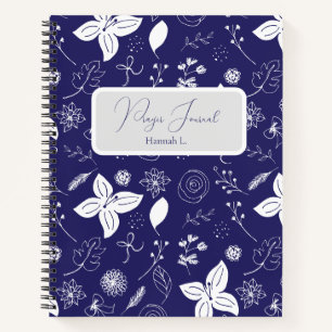 Libreta de oraciones azul marino moderna