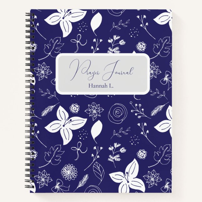 Libreta de oraciones azul marino moderna (Anverso)