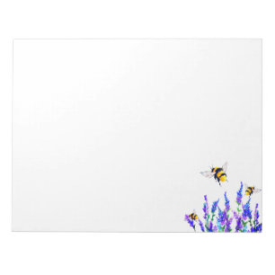 Libreta de primavera con flores y abejas volando