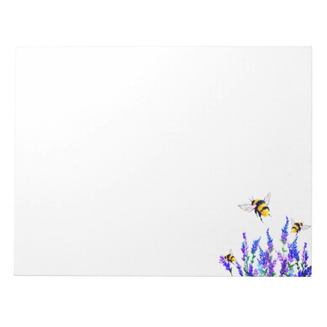 Libreta de primavera con flores y abejas volando (Frente)