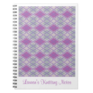 LIBRETA DE PUNTO ARGYLE LILAC 6.5x8.75 + Texto