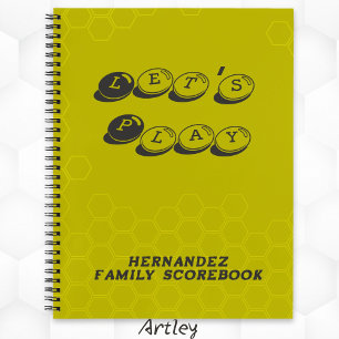 Libreta de puntuación del juego de mesa Nombre de